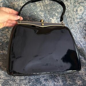 Vintage Susan gale patent leather purse - black